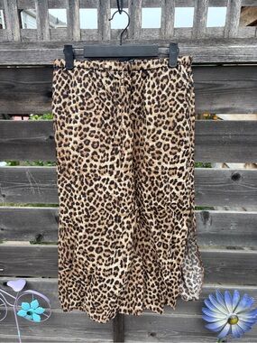Leopard Print Midi Skirt